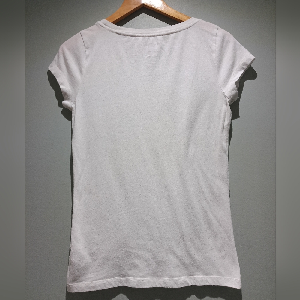 Aeropostale Y2K Women's Glitter Logo White Tee - Picture 6 of 6